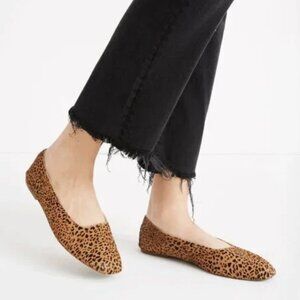Madewell The Cory Ballet Flats Leopard Print Calf Hair Slip On Shoes